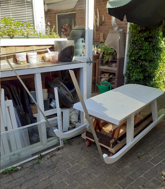 Onderstel slee met strip en bodemplaat - Santas nieuwe slee onderstel slee met de bodemplaat en strips op de glijders