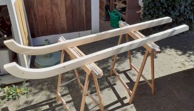 houten glijders slee