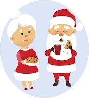 Mr en Mrs. Santa - koffie en koekjes Mrs Santa en Santa - koffie en koekjes