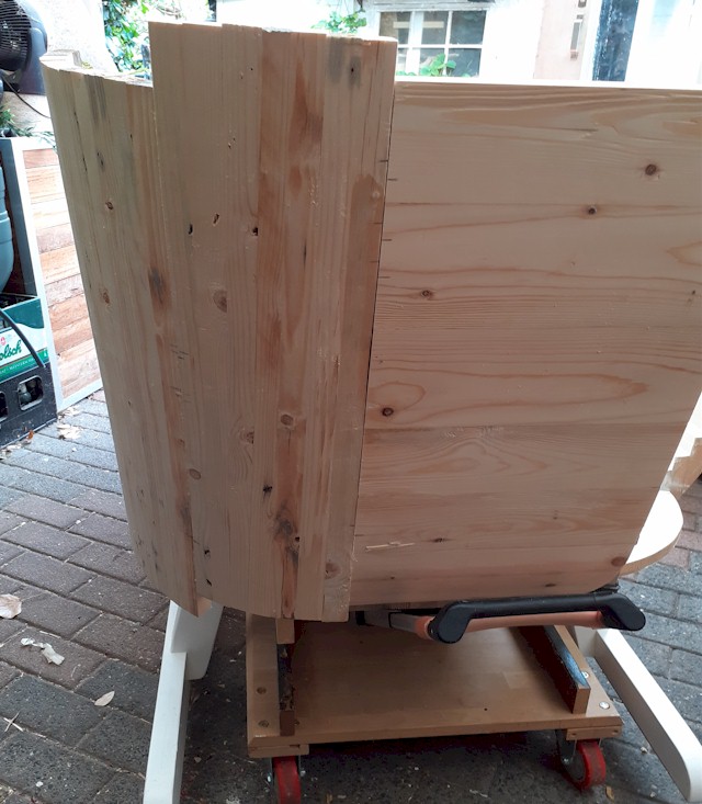 Bouw achtersteven met ronding, eerste paneel