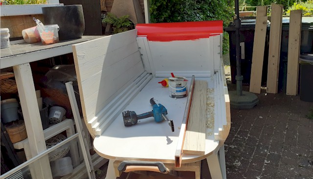 Opbouw tweede wand slee